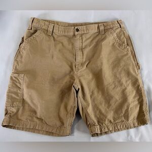 Carhartt Shorts Mens 42‎ Brown Beige B147DKH Carpenter Cargo Workwear Cotton